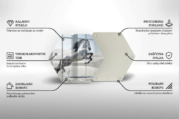 Glas Herdabdeckplatte Weißes Pferdeross