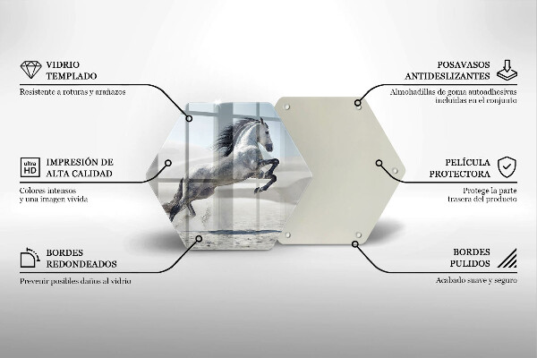 Glas Herdabdeckplatte Weißes Pferdeross