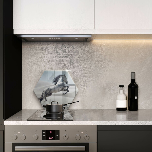 Glas Herdabdeckplatte Weißes Pferdeross