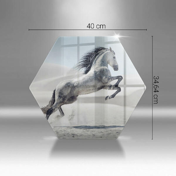 Glas Herdabdeckplatte Weißes Pferdeross