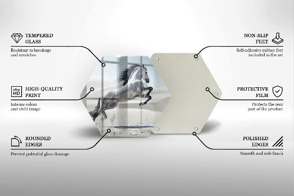 Glas Herdabdeckplatte Weißes Pferdeross