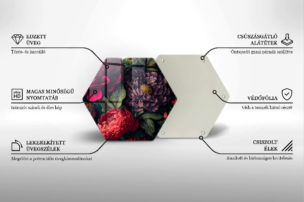 Glas Herdabdeckplatte Schöne Blumen