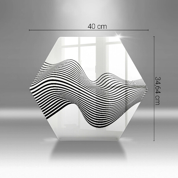 Glas Herdabdeckplatte Lineare Abstraktion
