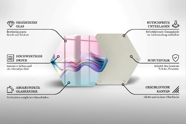 Glas Herdabdeckplatte Pastellabstraktion