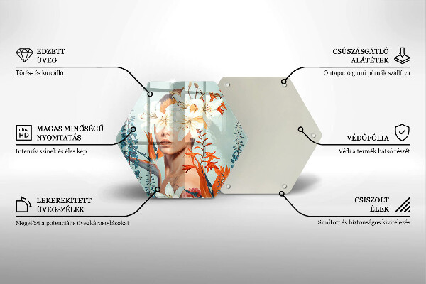 Glas Herdabdeckplatte Frau in Blumen