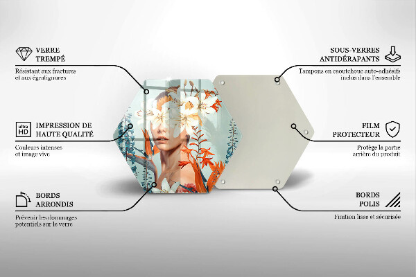 Glas Herdabdeckplatte Frau in Blumen