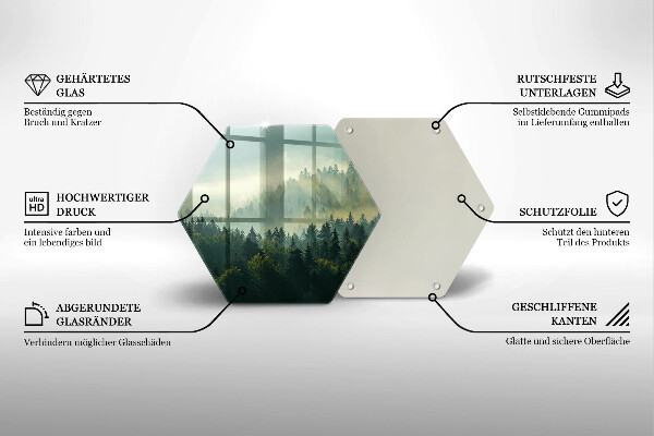 Glas Herdabdeckplatte Landschaftsansicht des Waldes