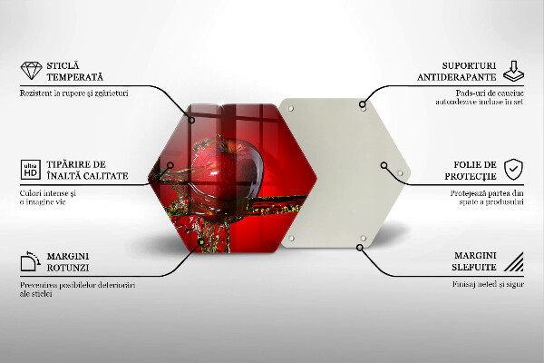 Glas Herdabdeckplatte Apfelfrucht im Wasser