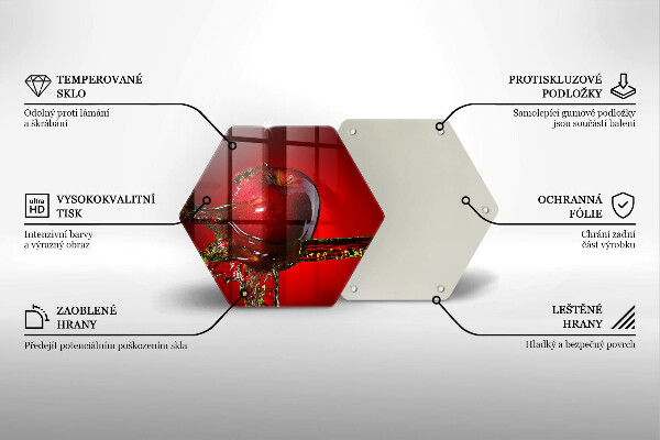 Glas Herdabdeckplatte Apfelfrucht im Wasser