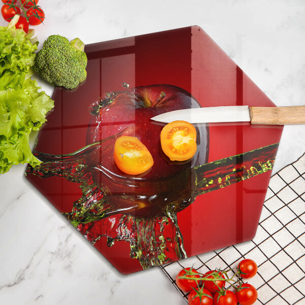 Glas Herdabdeckplatte Apfelfrucht im Wasser