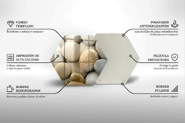 Glas Herdabdeckplatte Muster aus ovalen Steinen
