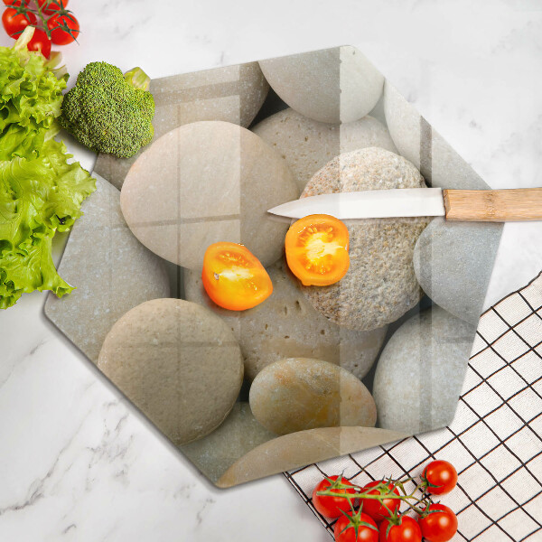 Glas Herdabdeckplatte Muster aus ovalen Steinen