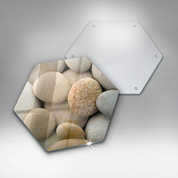 Glas Herdabdeckplatte Muster aus ovalen Steinen