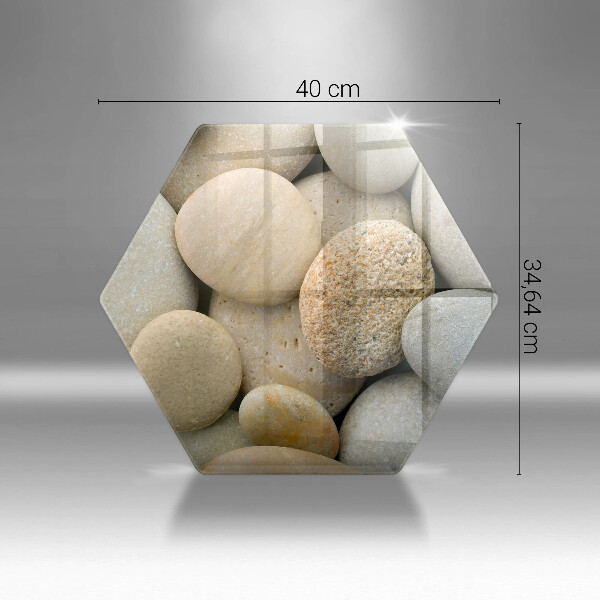 Glas Herdabdeckplatte Muster aus ovalen Steinen