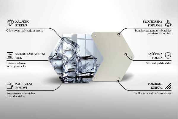 Glas Herdabdeckplatte Eiswürfel