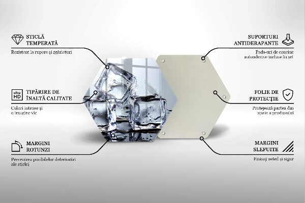 Glas Herdabdeckplatte Eiswürfel