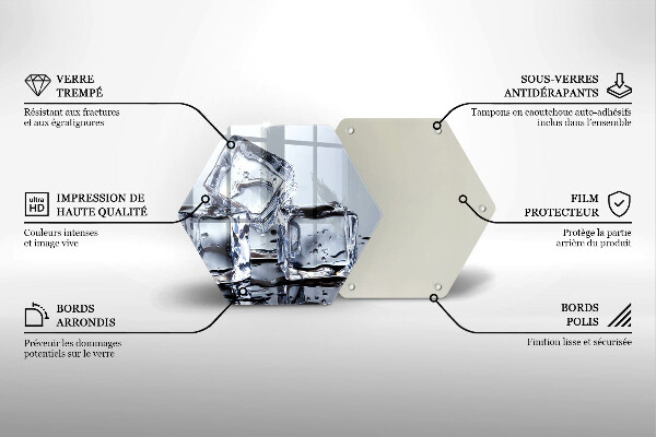 Glas Herdabdeckplatte Eiswürfel