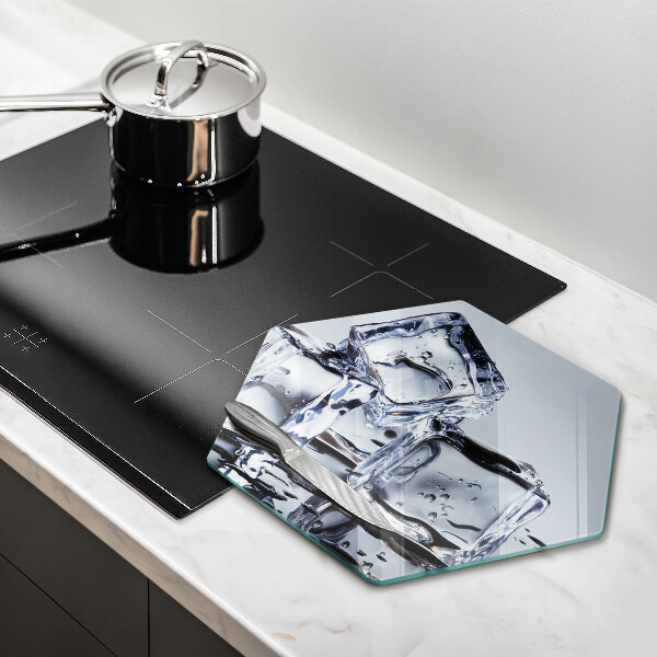 Glas Herdabdeckplatte Eiswürfel