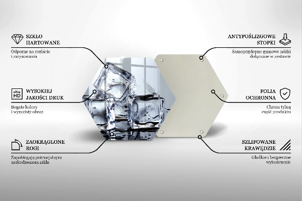 Glas Herdabdeckplatte Eiswürfel