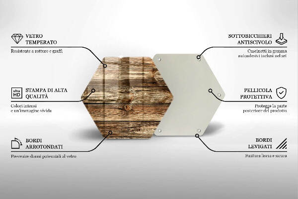Glas Herdabdeckplatte Holzplankenstruktur