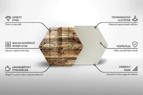 Glas Herdabdeckplatte Holzplankenstruktur