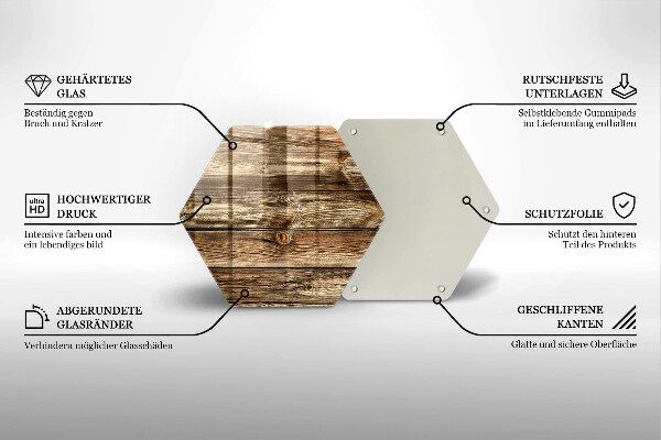 Glas Herdabdeckplatte Holzplankenstruktur