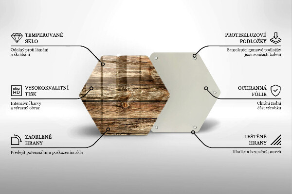 Glas Herdabdeckplatte Holzplankenstruktur