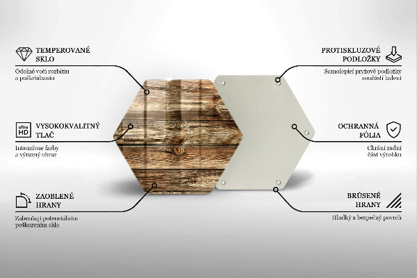 Glas Herdabdeckplatte Holzplankenstruktur