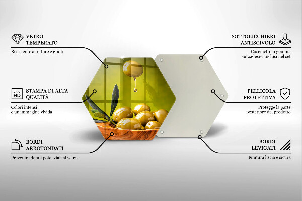 Glas Herdabdeckplatte Leckere Oliven