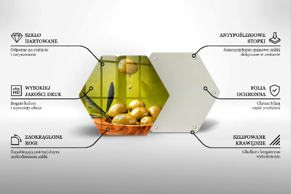 Glas Herdabdeckplatte Leckere Oliven