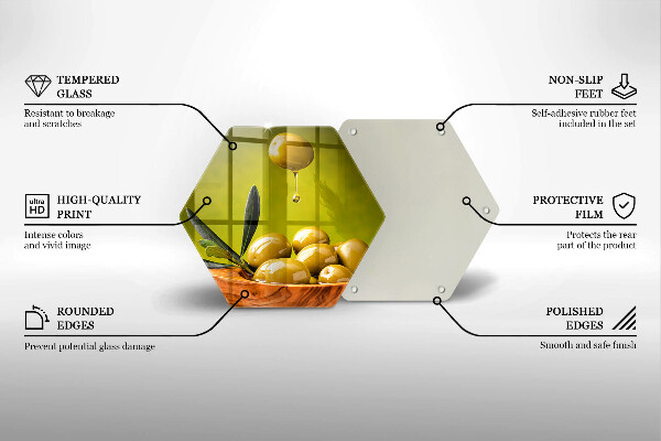 Glas Herdabdeckplatte Leckere Oliven
