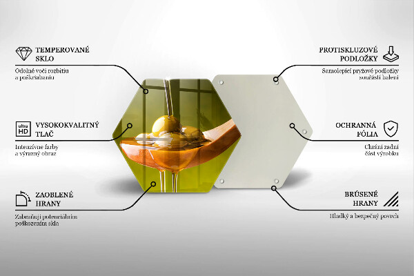 Glas Herdabdeckplatte Olivenöl und Oliven