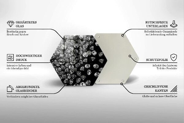 Glas Herdabdeckplatte Diamanten Diamanten