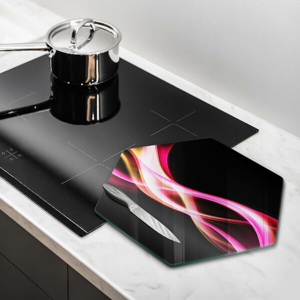 Glas Herdabdeckplatte Abstrakter Neonrauch