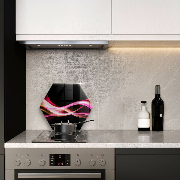 Glas Herdabdeckplatte Abstrakter Neonrauch