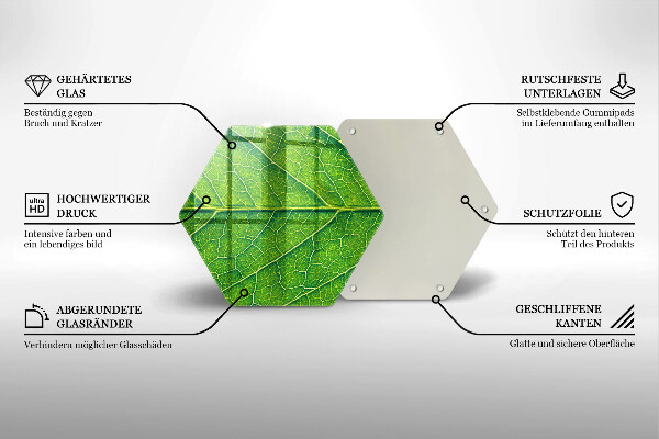 Glas Herdabdeckplatte Naturblattadern