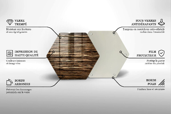 Glas Herdabdeckplatte Holzstruktur