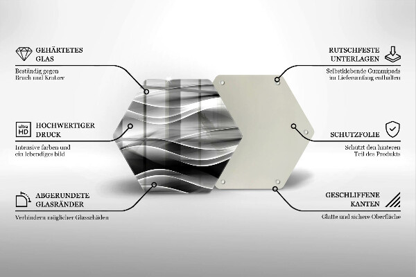 Glas Herdabdeckplatte Abstrakte Rauchlinien