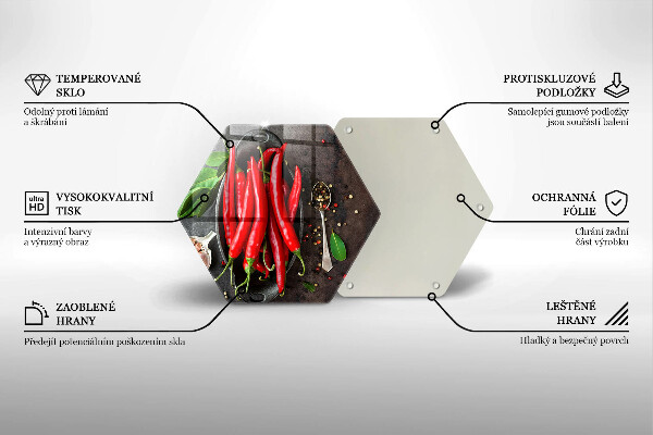 Glas Herdabdeckplatte Rote Chilischoten
