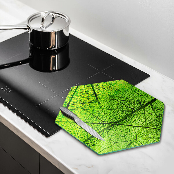 Glas Herdabdeckplatte Naturblattadern