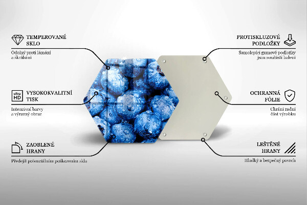 Glas Herdabdeckplatte Saftige Blaubeeren