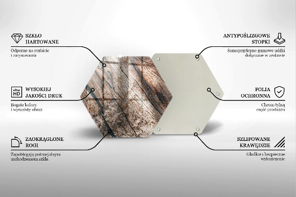 Glas Herdabdeckplatte Holzstruktur