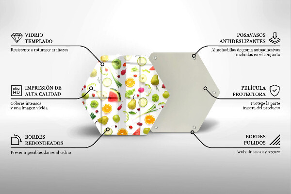 Glas Herdabdeckplatte Obst- und Gemüsemuster