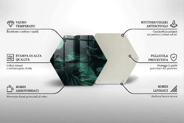 Glas Herdabdeckplatte Wilde dunkle Blätter