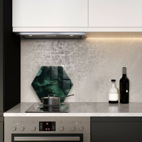 Glas Herdabdeckplatte Wilde dunkle Blätter