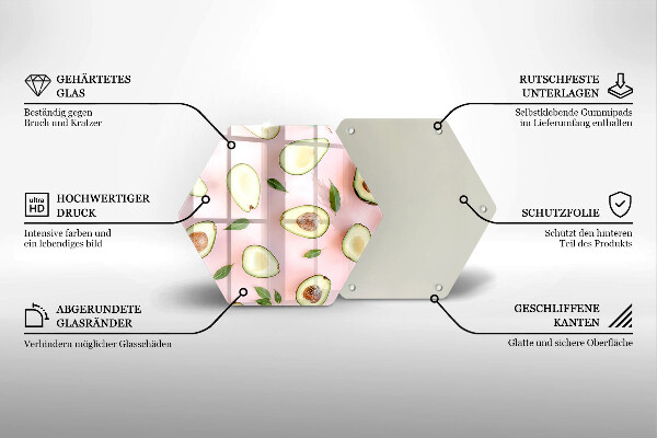 Glas Ceranfeldabdeckung Avocado-Muster