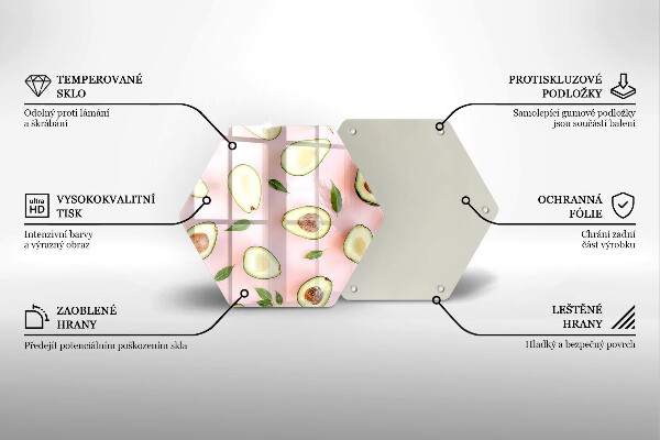 Glas Ceranfeldabdeckung Avocado-Muster