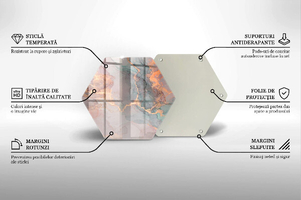 Glas Ceranfeldabdeckung Marmor mit Gold