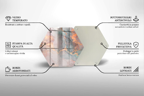 Glas Ceranfeldabdeckung Marmor mit Gold