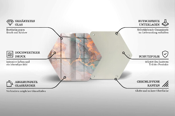 Glas Ceranfeldabdeckung Marmor mit Gold